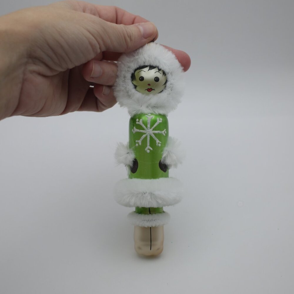 Soffieria De Carlini Eskimo Ornament Blown Glass Green Outfit - Made in Italy
